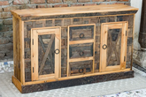 Antique Indian Reclaimed Hand Liberty Solid Wooden Sideboard Natural 152x40x90cm A0350